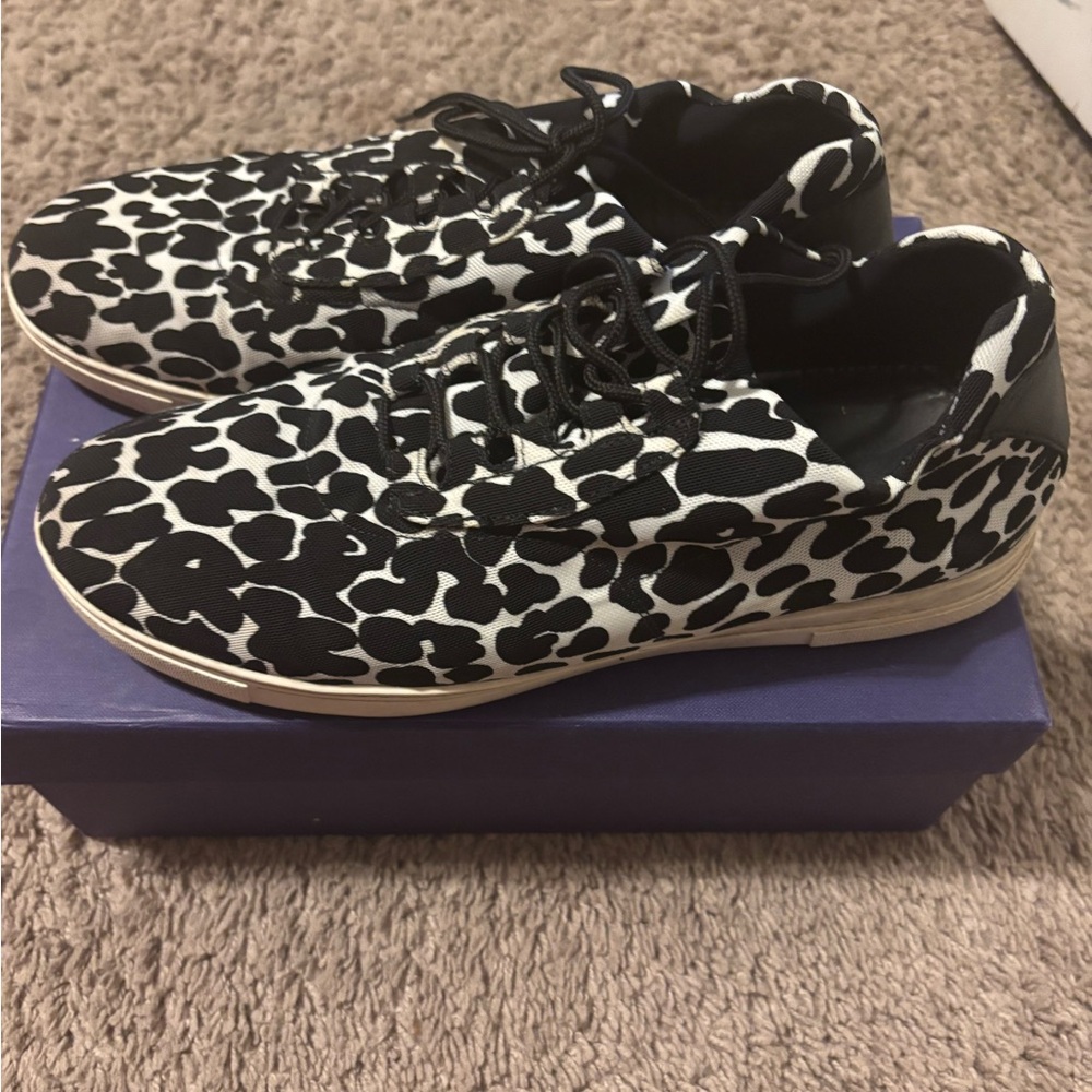 Black and White Animal Print Sneakers
